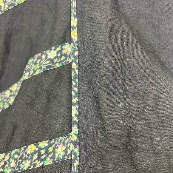 Isabel Marant Mooney Printed Linen Blouse 36/S Black High Neck Floral - Picture 13 of 14